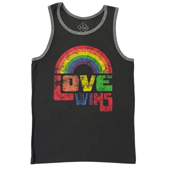 Well Worn (XS) Love Wins Rainbow Pride Contrasting Trim Tank Top - Picture 5 of 9